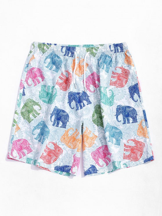 Bohemian Elephant Print Shirt And Shorts Set - Grafton Collection