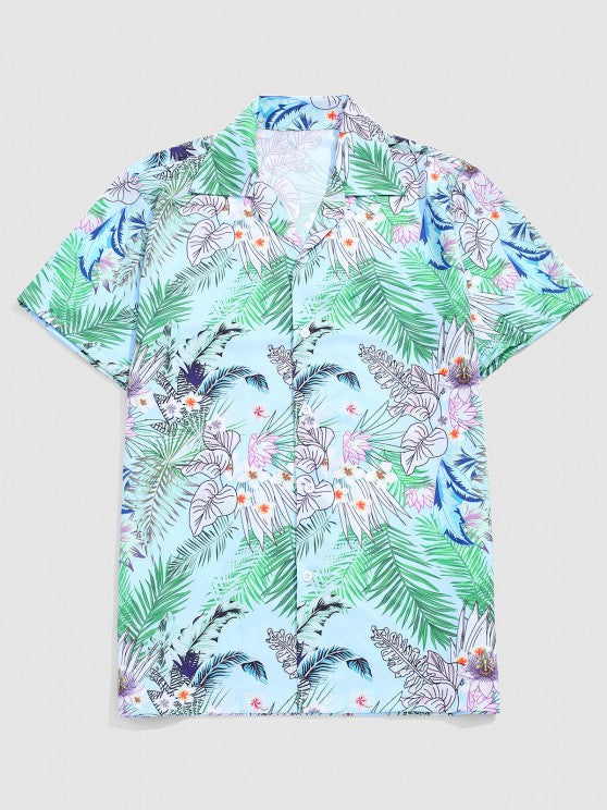 Flower Leaf Tropical Printed And Shorts - Grafton Collection