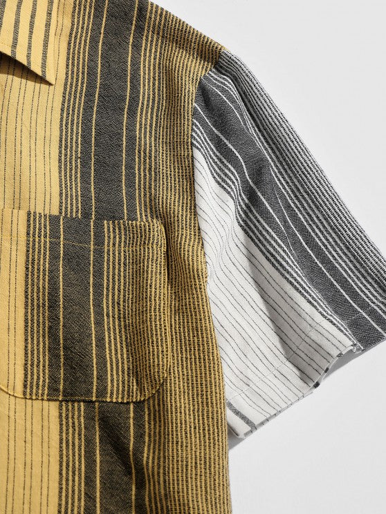 Contrasting Stripe Shirt And Shorts - Grafton Collection