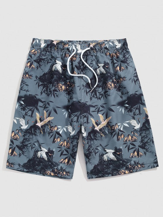 Bird Printed Shirt And Shorts - Grafton Collection