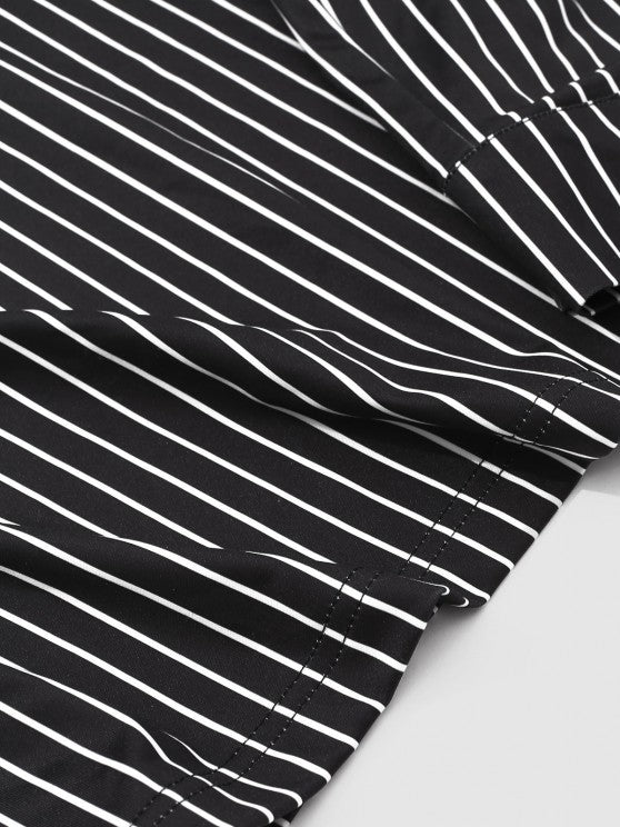Striped Printed Collared T Shirt And Pant - Grafton Collection