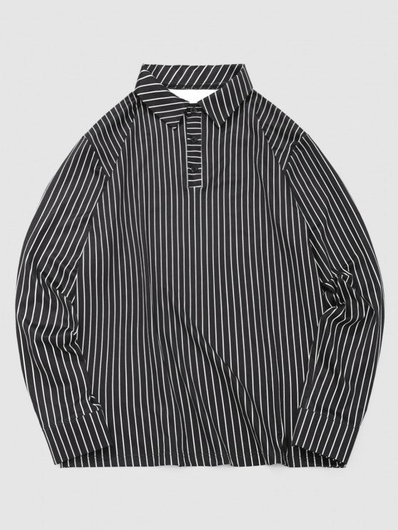 Striped Printed Collared T Shirt And Pant - Grafton Collection