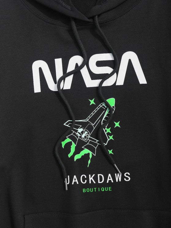 Letters Rocket Print Graphic Sweatshirt And Sweatpants - Grafton Collection