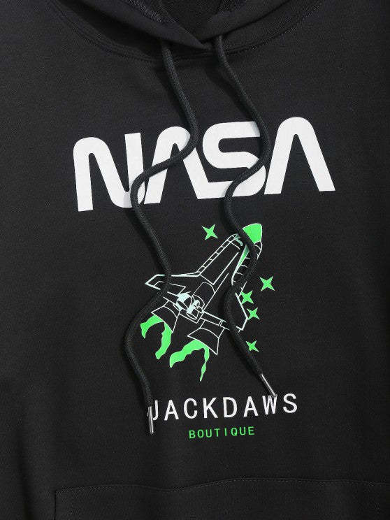 Letters Rocket Print Graphic Sweatshirt And Sweatpants - Grafton Collection