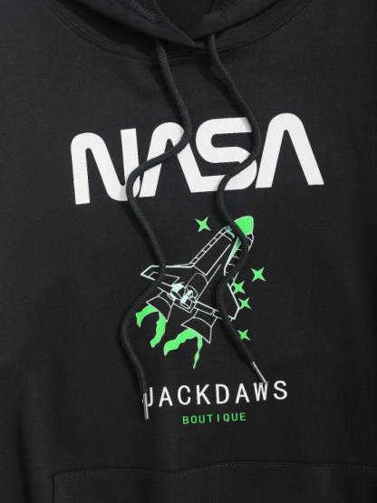 Letters Rocket Print Graphic Sweatshirt And Sweatpants - Grafton Collection