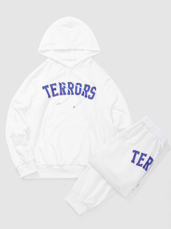 Letters Printed Hoodie And Sports Pants - Grafton Collection