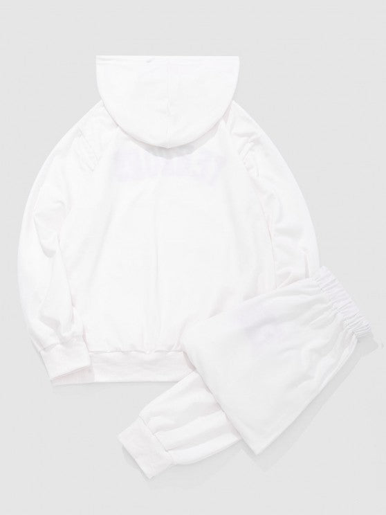 Letters Printed Hoodie And Sports Pants - Grafton Collection