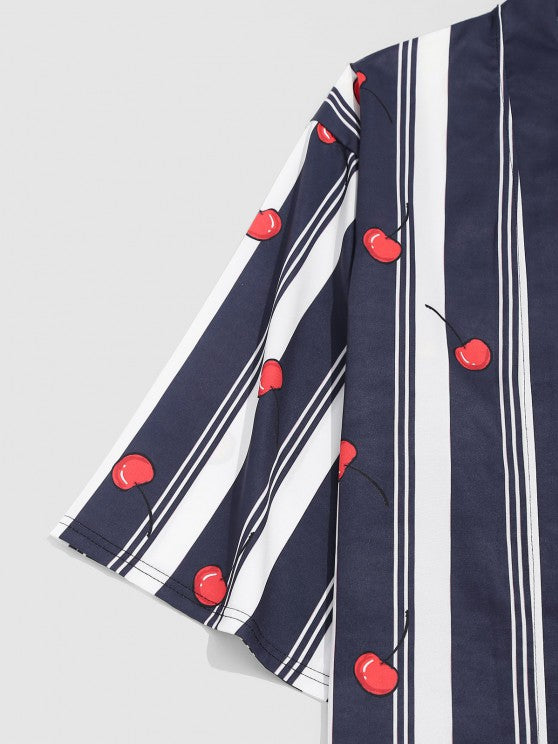 Cherry Stripe Shirt And Baggy Pants - Grafton Collection