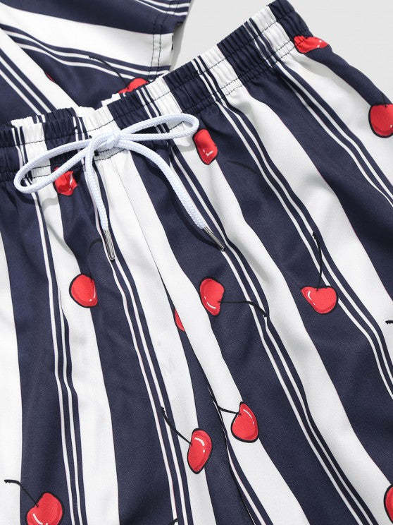 Cherry Stripe Shirt And Baggy Pants - Grafton Collection