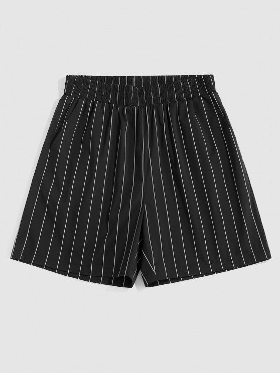 Stripe Long Sleeve Shirt And Shorts Set - Grafton Collection