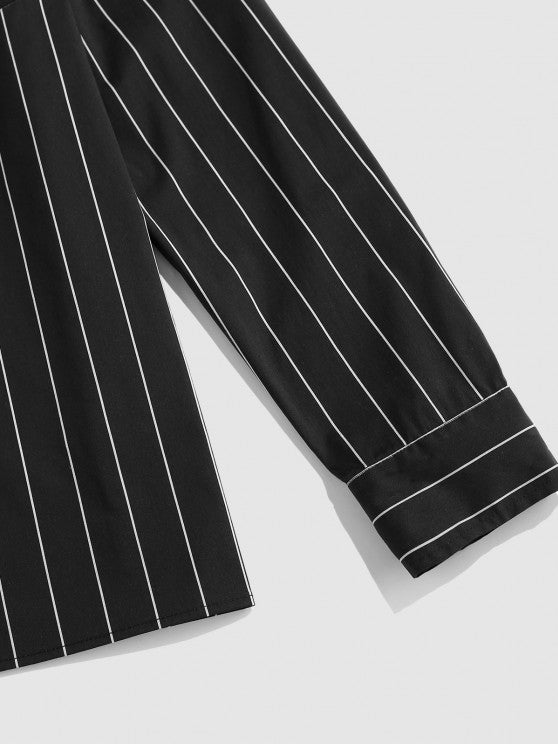 Stripe Long Sleeve Shirt And Shorts Set - Grafton Collection