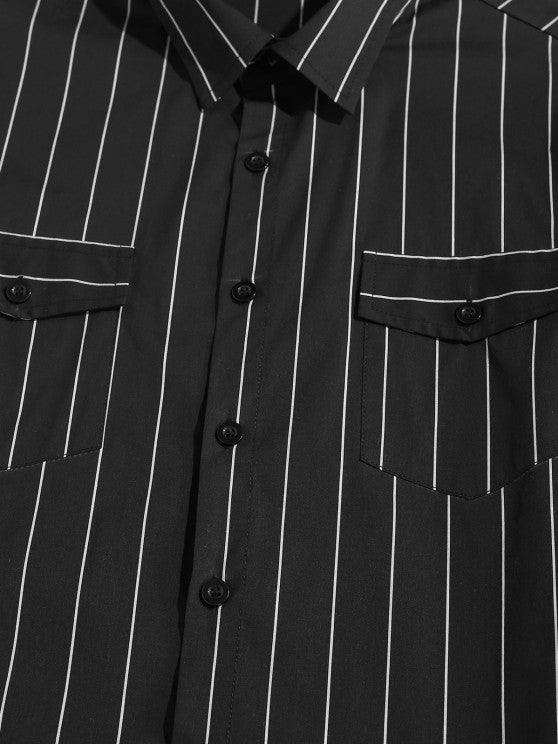 Stripe Long Sleeve Shirt And Shorts Set - Grafton Collection