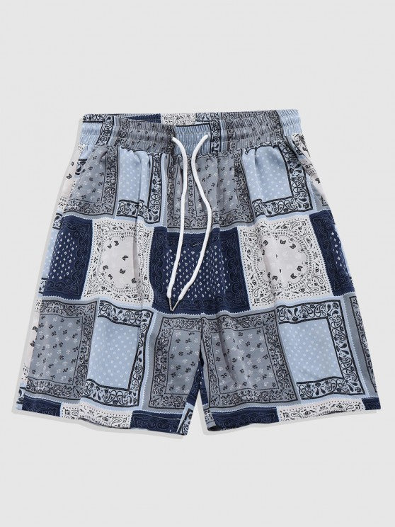 Scarf Patchwork Shirt And Shorts Set - Grafton Collection