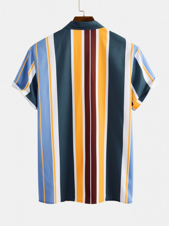 Stripe Print Shirt And Shorts Two Piece Set - Grafton Collection