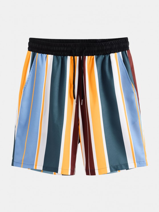 Stripe Print Shirt And Shorts Two Piece Set - Grafton Collection