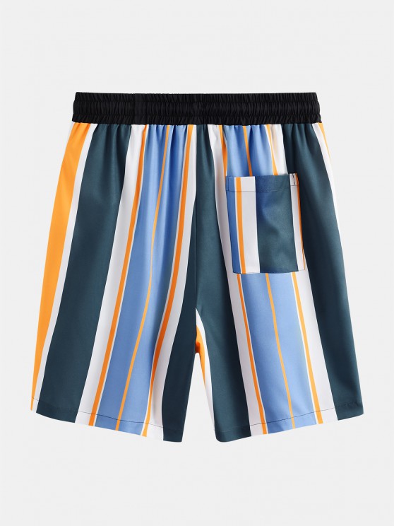 Stripe Print Shirt And Shorts Two Piece Set - Grafton Collection