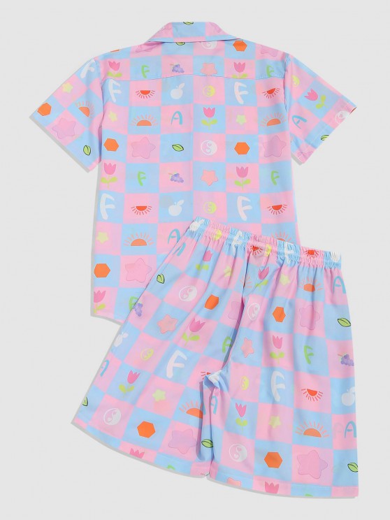 Floral Check Print Shirt And Shorts - Grafton Collection