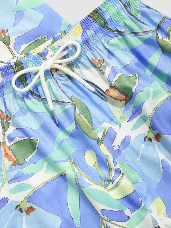 Flower Painting Vacation Shirt And Shorts Set - Grafton Collection