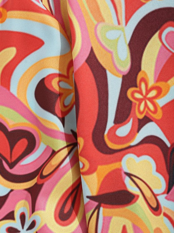 Floral Print Shirt And Pocket Shorts Set - Grafton Collection