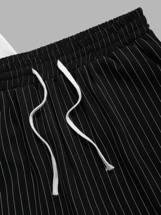 Textured Shirt And Striped Shorts Set - Grafton Collection