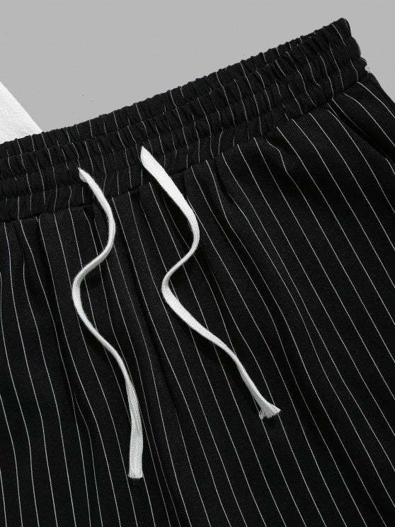 Textured Shirt And Striped Shorts Set - Grafton Collection