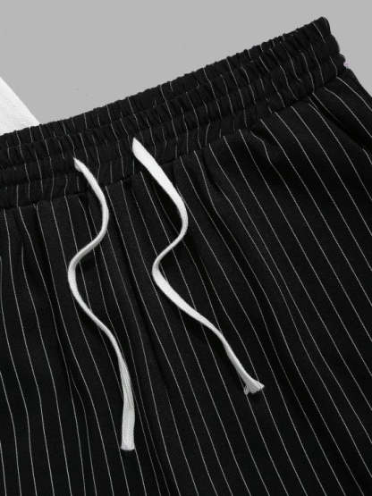 Textured Shirt And Striped Shorts Set - Grafton Collection