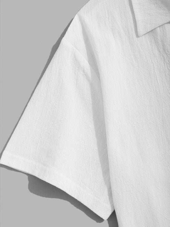 Textured Shirt And Striped Shorts Set - Grafton Collection