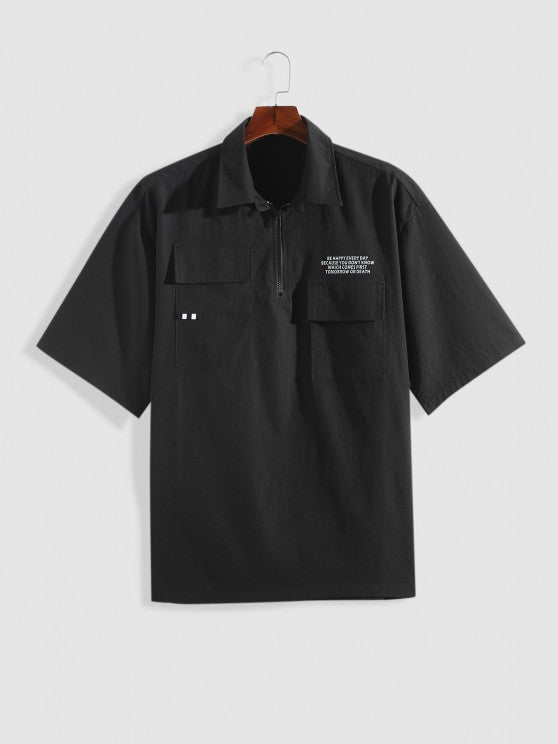 Two Piece Letter Cargo Shirt And Shorts - Grafton Collection