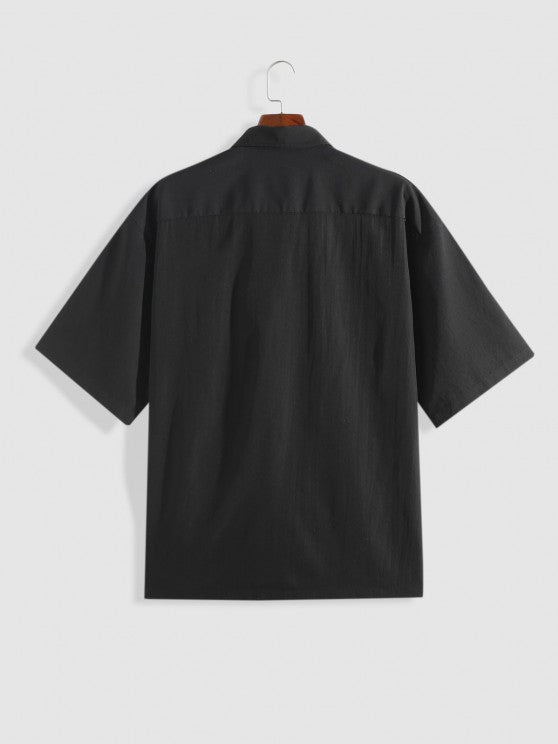 Two Piece Letter Cargo Shirt And Shorts - Grafton Collection