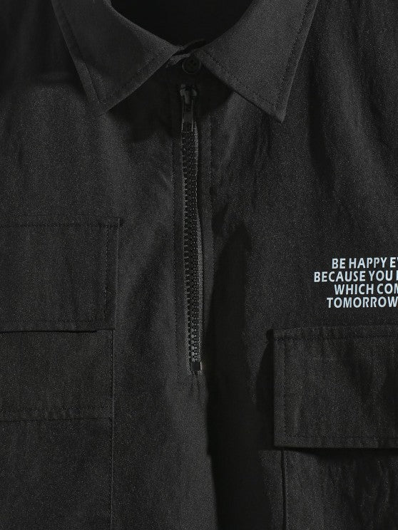 Two Piece Letter Cargo Shirt And Shorts - Grafton Collection