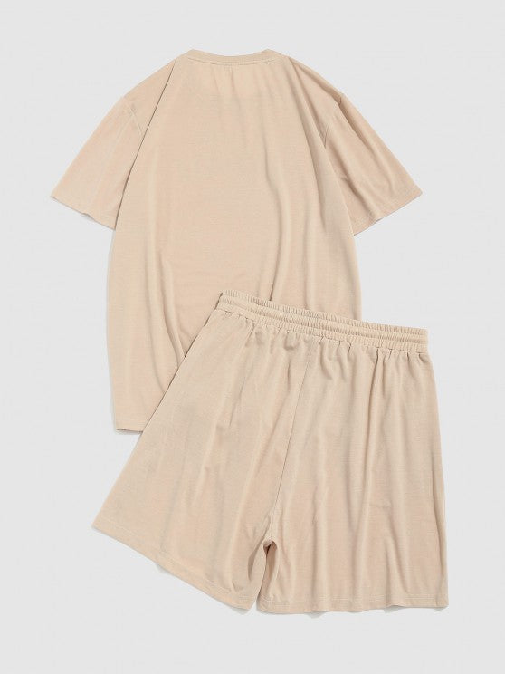 Los Angeles Printed T Shirt And Shorts Set - Grafton Collection