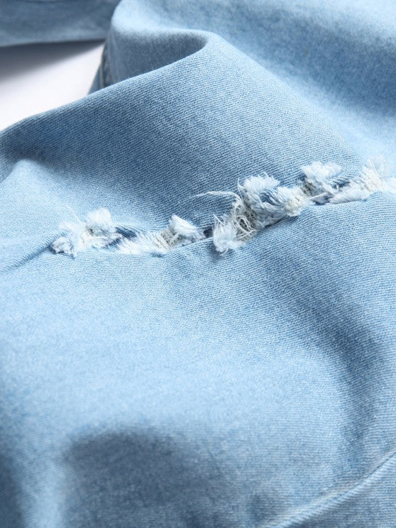 2 Pieces Stripes Shirt And Ripped Jeans - Grafton Collection