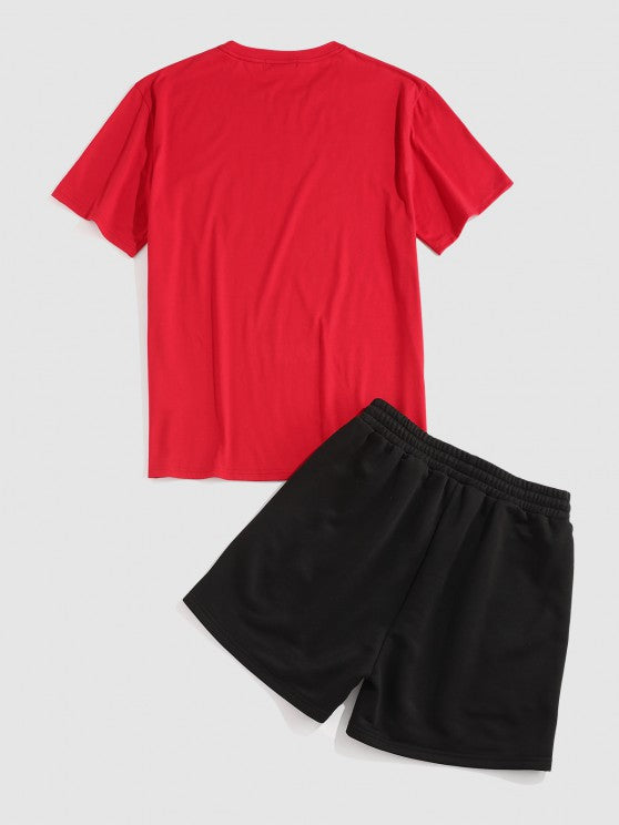 Bear Printed T-shirt And Shorts - Grafton Collection