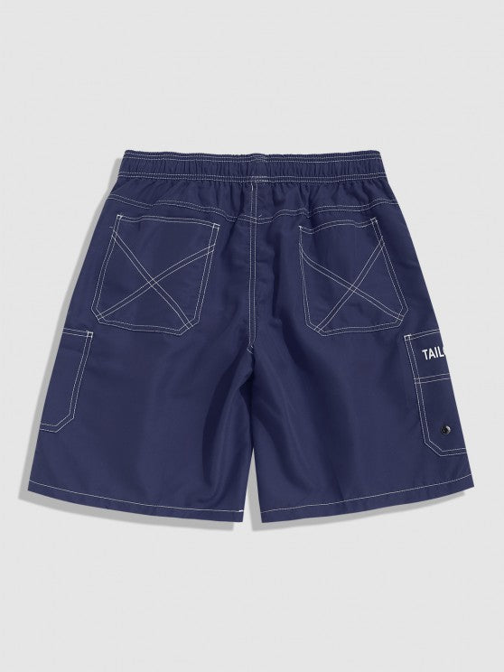 Half Buttoned Striped Shirt And Cargo Shorts - Grafton Collection