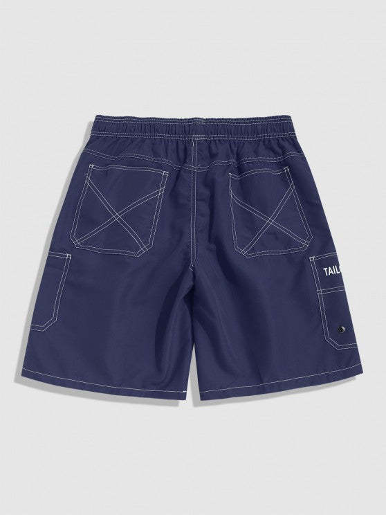 Half Buttoned Striped Shirt And Cargo Shorts - Grafton Collection