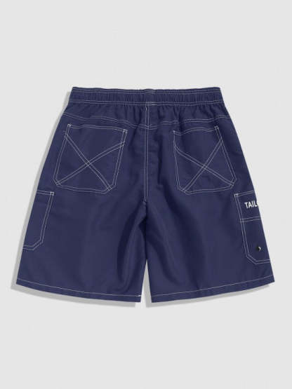 Half Buttoned Striped Shirt And Cargo Shorts - Grafton Collection