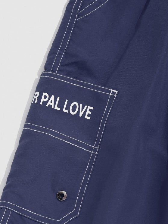 Half Buttoned Striped Shirt And Cargo Shorts - Grafton Collection