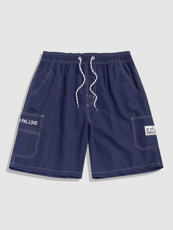 Half Buttoned Striped Shirt And Cargo Shorts - Grafton Collection