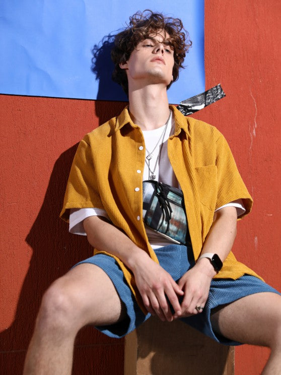 Two Piece Casual Shirt And Drawstring Shorts - Grafton Collection