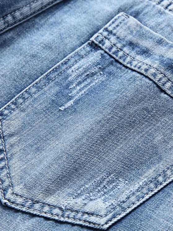 Collared Pullover Shirt And Denim Shorts - Grafton Collection