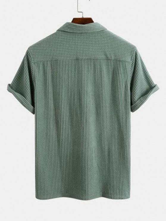 Texture Collared Shirt And Cargo Shorts - Grafton Collection