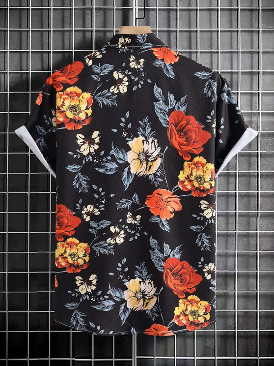 Floral Printed Shirt And Ripped Jeans - Grafton Collection