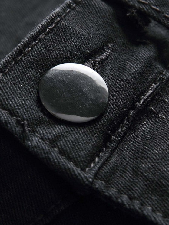 2 Pieces Abstract Print Shirt And Ripped Jeans - Grafton Collection