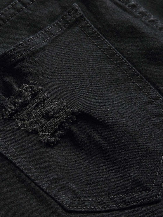 2 Pieces Abstract Print Shirt And Ripped Jeans - Grafton Collection