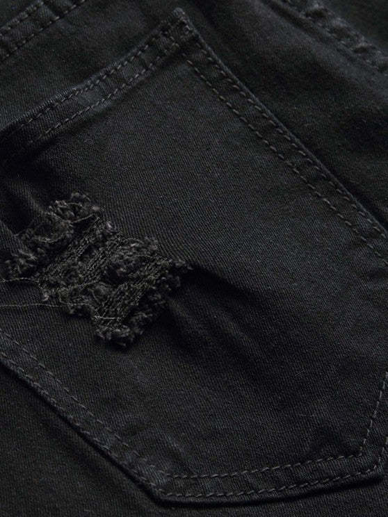 2 Pieces Abstract Print Shirt And Ripped Jeans - Grafton Collection