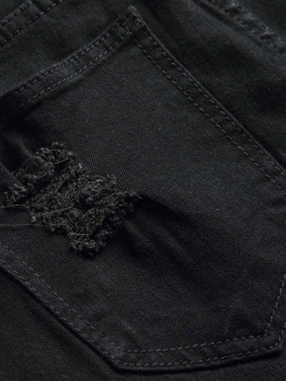 2 Pieces Abstract Print Shirt And Ripped Jeans - Grafton Collection