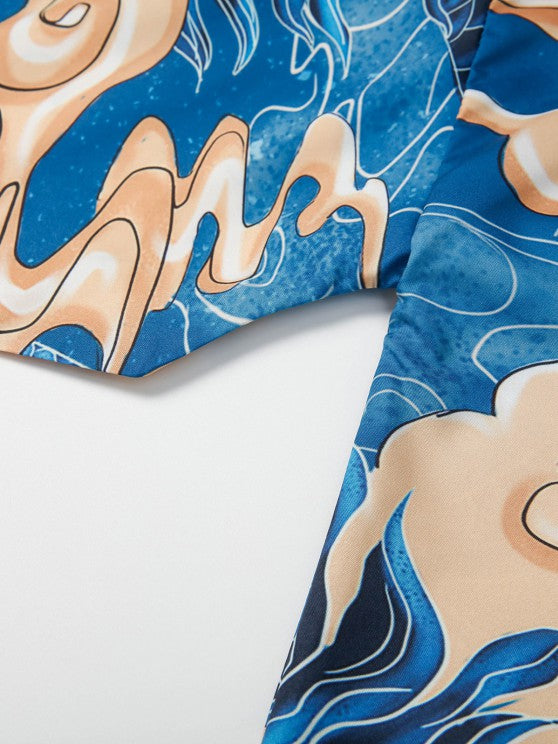 Dragon Printed Kimono And Beach Shorts - Grafton Collection