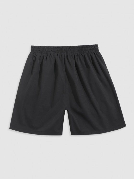 Striped Front Pocket Design Shirt And Drawstring Shorts Set - Grafton Collection