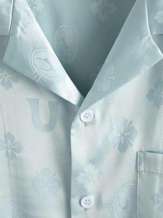 2 Pieces Pattern Shirt And Beam Feet Cargo Pants - Grafton Collection