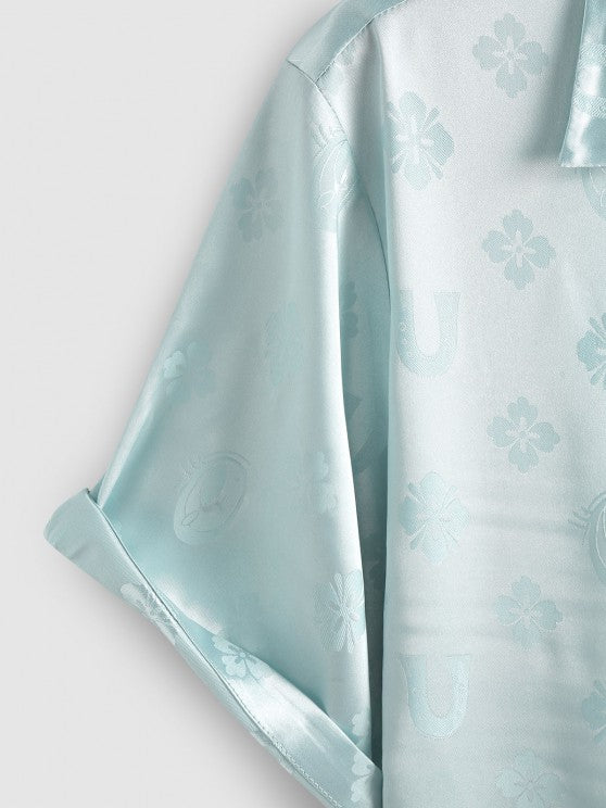 2 Pieces Pattern Shirt And Beam Feet Cargo Pants - Grafton Collection